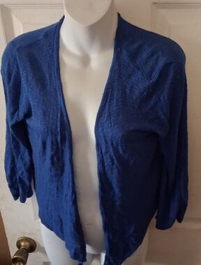 St. John's Bay - Women's Blue Open Front 100% Rayon Medium Shrug/Bolero
